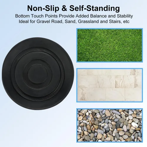 Vista 5 de supregear Puntas de bastón para caminar de 1 pulgada, 6 puntas de muleta resistentes de 1 pulgada, tapas de goma de repuesto para bastones, Negro