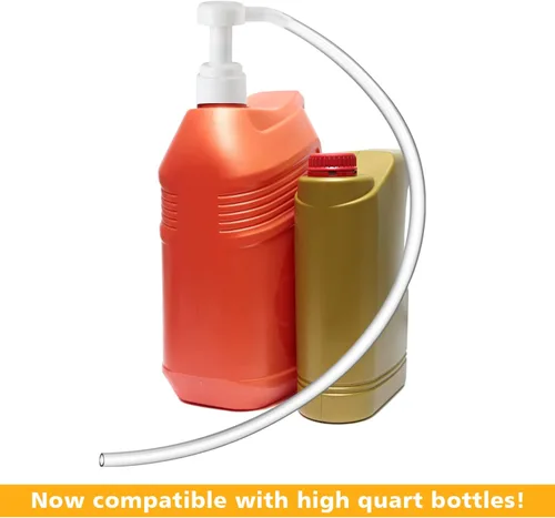 Vista 6 de Ouzorp Bomba de líquido para botellas de cuarto de galón – Bomba manual de 5 cc para transferencia de aceite, transmisión y líquido diferencial,