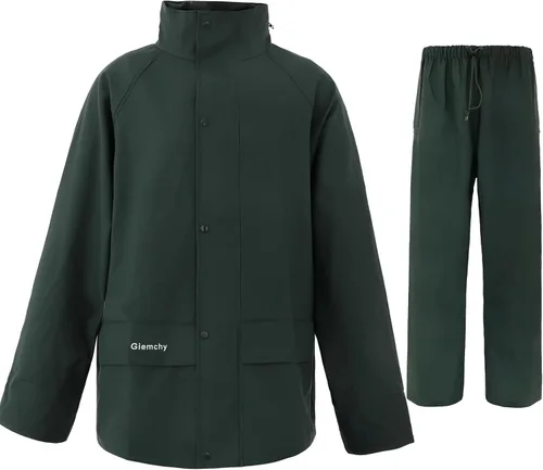 Vista 2 de Rain Suit For Men & Women Waterproof Heavy Duty Rain Gear Outdoor Work Fishing Jacket & Trouser Breathable Raincoats