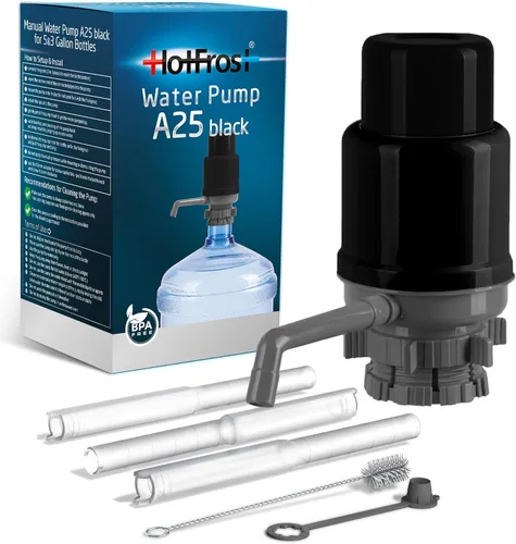 Vista 4 de Bomba de Agua Manual para Botella de 5 Galones – Ajuste Universal para Jarras con Tapa de Corona y Tapa de Rosca - Tubos Ajustables, Tapa Protectora
