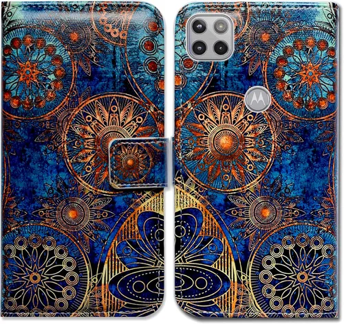 Vista 18 de Bcov Motorola One 5G Ace - Funda de piel con tapa y diseño de pájaro negro, con ranuras para tarjetas, cierre magnético y soporte
