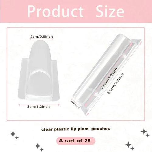 Vista 4 de SHERY Titular de la tarjeta de dinero, bolsas de plástico transparente para bálsamo labial con cinta adhesiva, soporte para lápiz capítulo, soporte