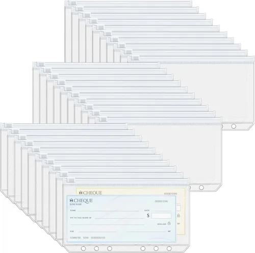 Vista 10 de Antner - 30 unidades de bolsillos para carpeta A5, insertos para planificador de presupuesto de 6 agujeros, sobres para rellenado de efectivo