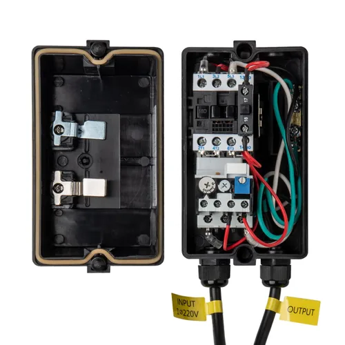 Vista 3 de POWERTEC Caja de interruptor magnético monofásico de 230 V, 21-25 amperios, botón de encendido/apagado, certificado UL, incluye motor de 3 cables