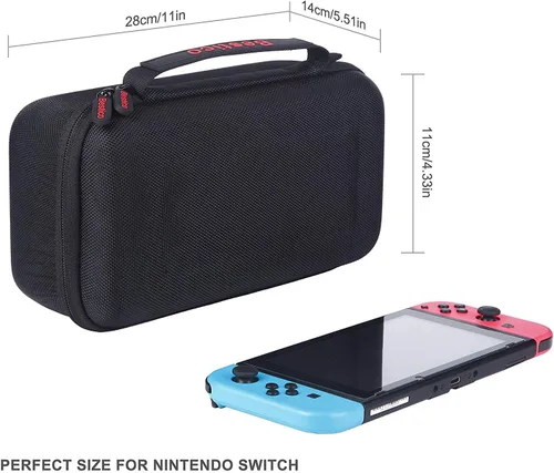 Vista 5 de Bestico Funda de transporte para Nintendo Switch y Switch modelo OLED funda de viaje portátil de carcasa rígida protectora para consola Nintendo