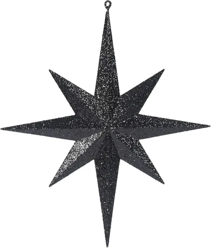 Vista 13 de Vickerman Adorno de Navidad de estrella de Belén con purpurina iridiscente negra de 8 pulgadas, 4 por caja