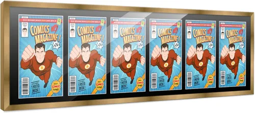 Vista 139 de Poster Palooza Marco de cómic con paspartú para 1 cómic de la Edad de Bronce publicado entre 1970 y 1985, marco de cómic negro para cómic de 7.25 x