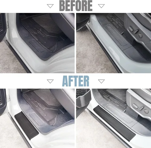 Vista 4 de KEWISAUTO - 4 protectores de umbral de puerta para Bronco 2021-2023, protectores de umbral de puerta de elastómero termoplástico antiarañazos