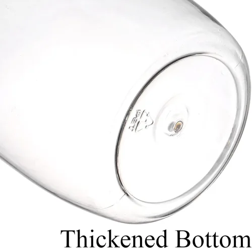 Vista 5 de Lawei Paquete de 8 jarras de agua de plástico de 34 onzas, jarra transparente de 1 litro con tapa superior, jarra de recipiente de bebida de cuello