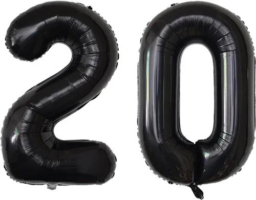Vista 114 de Globos gigantes de números negros de 40 pulgadas, globos de aluminio de Mylar con helio para cumpleaños, globo número 0 para decoración de fiestas
