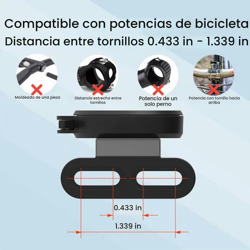 Vista 3 de Soporte de teléfono para manillar de bicicleta con hebilla de 4 puntos, abrazadera universal para scooter, bicicleta eléctrica, MTB Adaptador
