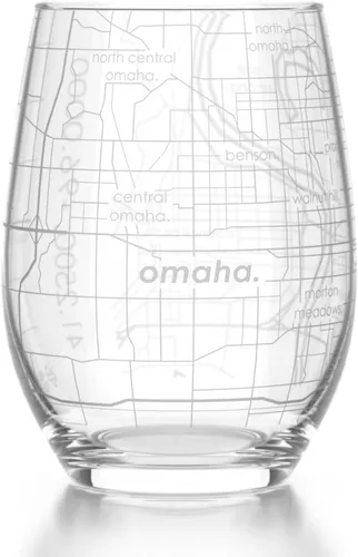 Vista 51 de Well Told Copa de vino sin tallo grabada con mapa de Houston, Texas, vidrio grabado (4 dl, transparente) Regalos personalizados de la ciudad