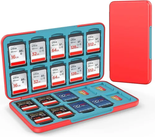 Vista 11 de HEIYING Funda para tarjetas SD, estuche portátil de almacenamiento de tarjetas de memoria compatible con 20 ranuras para tarjetas SDXC SDHC y 20