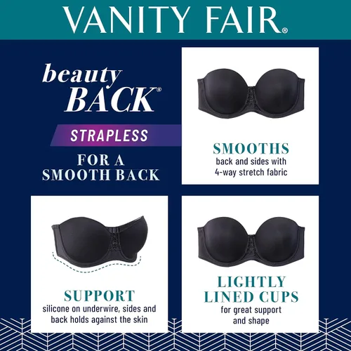 Vista 6 de Vanity Fair Sujetador sin tirantes Beauty Back para mujer (34B - 44DD)