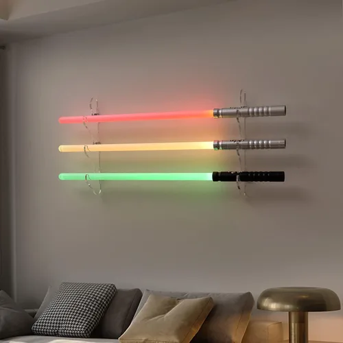 Vista 11 de Soporte de pared para sable de luz: acrílico de 0.236 in de grosor, capaz de soportar 30 libras, utilizado para exhibición de sables de luz