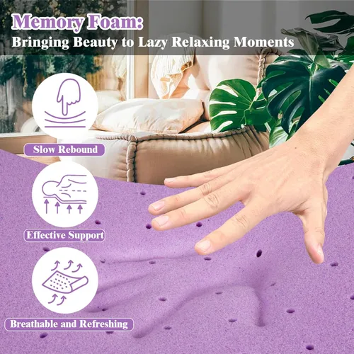 Vista 2 de Airensky Cubrecolchón de Espuma Viscoelástica de Gel Refrescante de 2 Pulgadas, Tamaño Individual - Cubrecolchón Certificado CertiPUR-US, Alivio