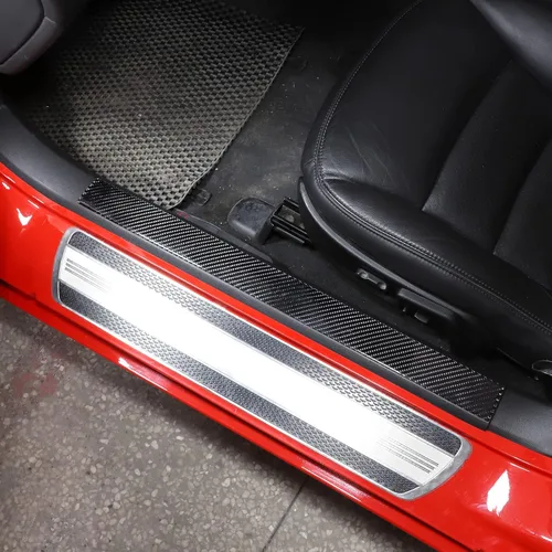 Vista 5 de Adhesivo para cubierta del umbral de la puerta interior del automóvil compatible con Chevy Corvette C6 2005-2013, calcomanía para protección