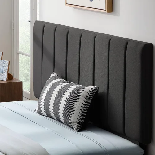 Vista 27 de Lucid Cabecera tapizada de altura media - Capitoné de diamante - Poliéster acolchado - Altura ajustable de 34" a 46" - Fácil montaje - Marco de cama