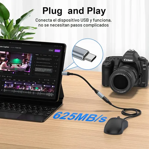 Vista 5 de Adaptador USB C a USB - 5Gbps [paquete de 2] Adaptador USB C 3.0 OTG para Android Gris