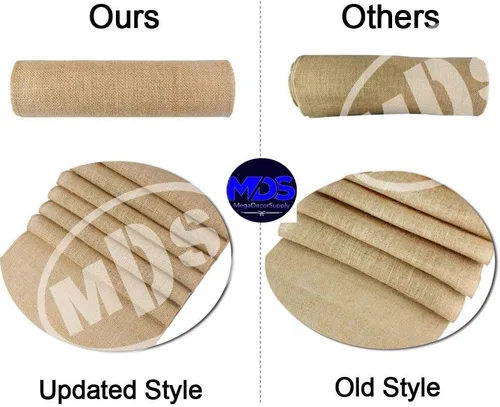 MDS 1 Yard Burlap Fabric for Wedding Banquet Decoration Natural Jute/Burlap Table Linen Fabrics - 51 inch Wide - red