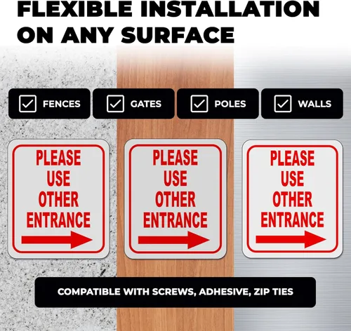Vista 5 de Letrero compuesto de aluminio compuesto de aluminio para exteriores de 8.5 x 10 pulgadas, construcción duradera de vinilo, aluminio y plástico