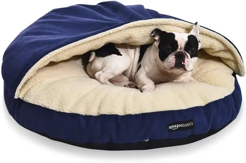 Vista 9 de Amazon Basics Cama tipo cueva para mascotas, con cubierta extraíble para cueva, se adapta a mascotas de hasta 35 libras, 30 x 30 x 12.5 pulgadas