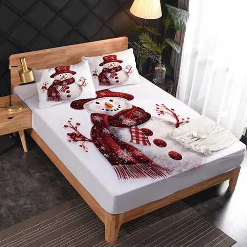 Vista 15 de Sábanas de Navidad tamaño individual – Sábanas de cama a rayas rojas y verdes, microfibra suave, bolsillo profundo, sábanas y fundas de almohada