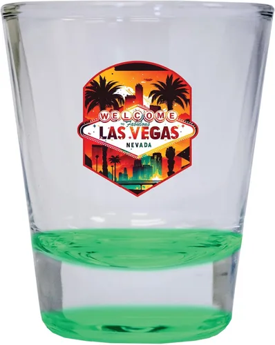 Vista 7 de Las Vegas Nevada Design A Souvenir - Vaso de chupito redondo de 1.5 onzas, color azul, paquete de 2