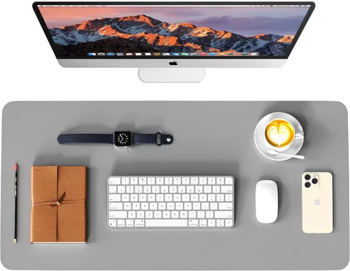 Vista 11 de WAYBER - Alfombrilla de cuero sintético PU para escritorio, protector y mousepad de escritorio resistente al agua para oficina, hogar, trabajo