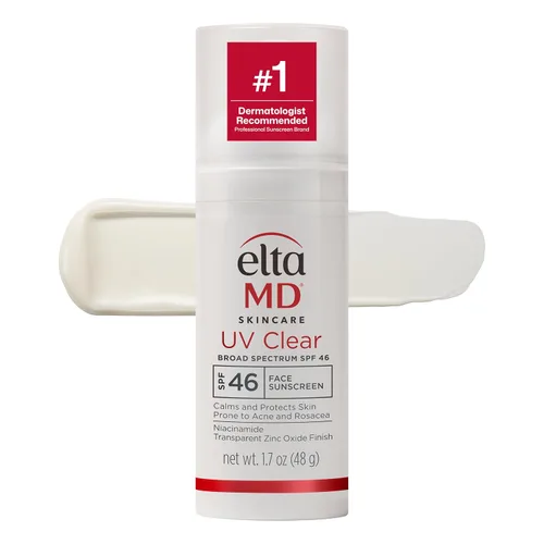 Vista 21 de EltaMD UV Clear Face Sunscreen, Oil Free Sunscreen for Sensitive Skin with Zinc Oxide, Dermatologist Recommended