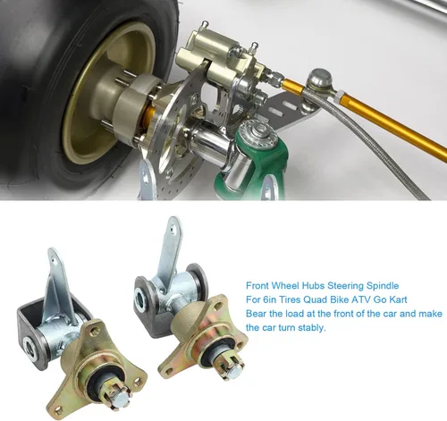 Vista 5 de Brida de cojinete de cubo de rueda, 0.669 in, 3 pernos de rueda delantera, eje de dirección, aleación de acero para neumáticos de 6 pulgadas, Quad