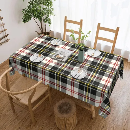 Vista 10 de Mantel rectangular de Clan Macpherson a cuadros escoceses, resistente a cuadros, lavable, mantel decorativo para comedor, interior y exterior