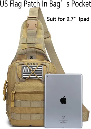 Vista 3 de ATBP Small Tactical Sling Backpack Bag Holster One Over Shoulder Bag Pack Men With Universal Holster