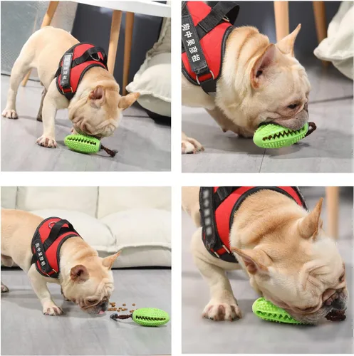 Vista 7 de Juguete dispensador de golosinas para perros, juguete de limpieza de dientes de perro, juguetes interactivos de persecución, juguete de rompecabezas