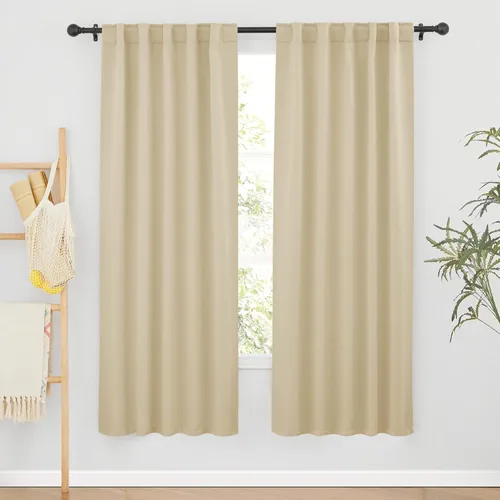 Vista 136 de RYB HOME Cortinas 100% opacas para autocaravana, aislamiento térmico, oscurecimiento total de la habitación, cortinas reductoras de ruido