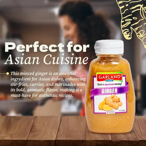 Vista 4 de Garland Food - Pasta de jengibre exprimible de 10 onzas, fabricada en los Estados Unidos, práctica botella exprimible con botella de jengibre picado