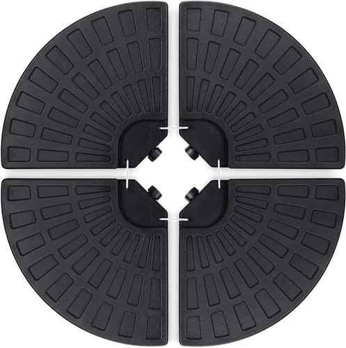 AmazingForLess - Base de sombrilla de patio de 4 piezas, soporte voladizo resistente para paraguas de fácil llenado, placa base circular para