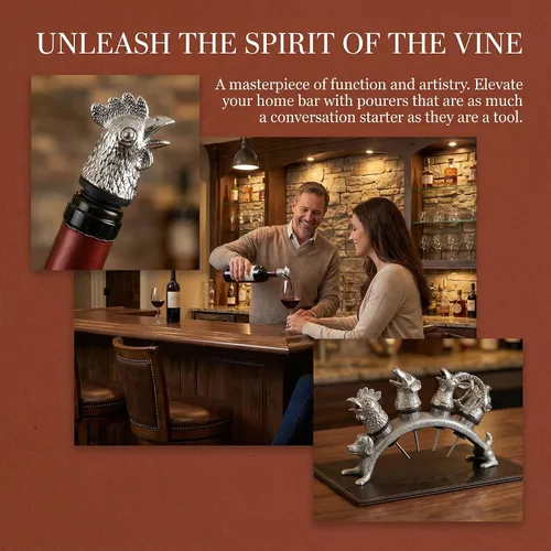 Vista 3 de Vertedor de vino animal y tapón de botella de vino Holde Display Accesorios únicos del vino