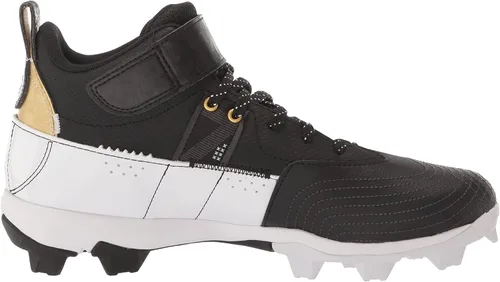 Vista 5 de Under Armour Botines de béisbol moldeados de goma Harper 7 para hombre (001) Negro/Blanco/Negro