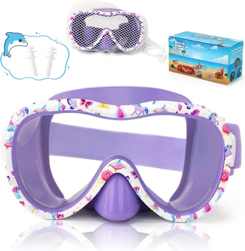 Vista 27 de iGym Gafas de natación para niños, máscara de buceo, máscara de buceo, gafas de natación con cubierta de nariz y correas elásticas cubierta y bolsa