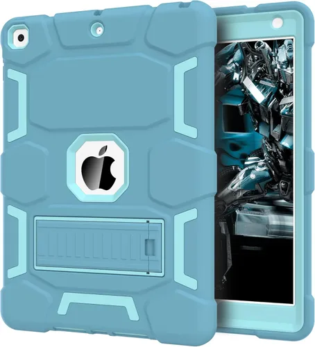 Vista 33 de CCMAO Funda para iPad de 6ª/5ª generación (9.7 pulgadas, 2018/2017), iPad Air de 2ª generación (2014) con soporte, funda protectora híbrida a prueba