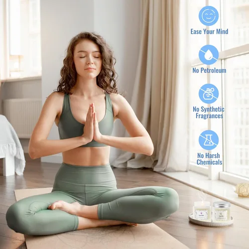 Vista 6 de BlissfulOasis Velas Perfumadas, Velas de Larga Duración para el Hogar Perfumado, Juego de 5 Velas, Velas para Mujeres, Ingredientes Naturales