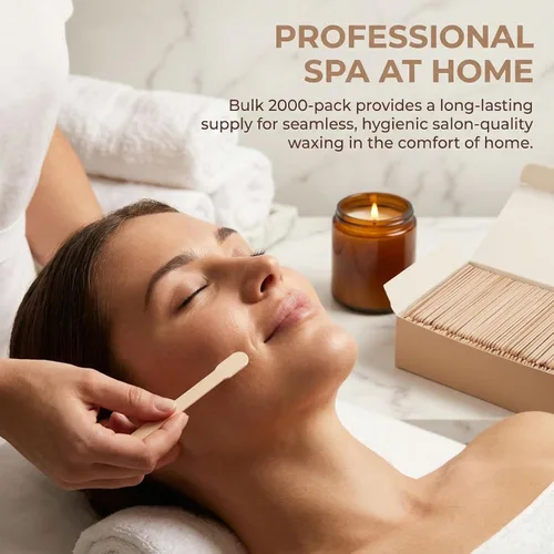 Vista 7 de Hedume Paquete de 2000 espátulas de cera Whaline Wood Waxing Applicator Sticks Small para depilación y cuerpo de cejas