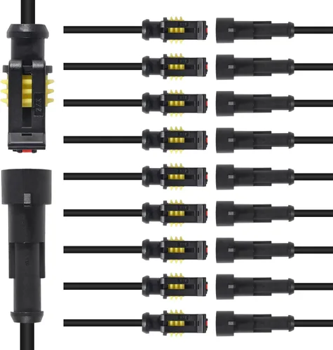 AITRIP Kit de 10 conectores de 1 pines, conector eléctrico impermeable para automóvil, conector eléctrico de 1 pin con cable 16 AWG marino para