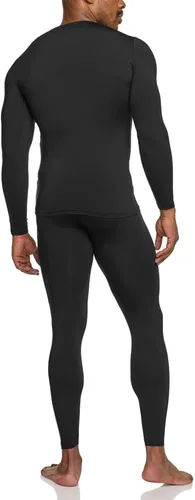 Vista 3 de TSLA - Juego de ropa interior térmica para hombre pantalón largo con forro de vellón suave de microfibra pantalón y camiseta interior cálidos