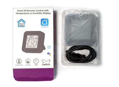 Vista 7 de Usmile Sensor de humedad y temperatura WiFi inteligente con control remoto IR para automatización del hogar, compatible con Alexa, Google Assistant