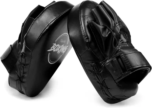 Vista 2 de Valleycomfy - Manoplas de boxeo curvadas de piel sintética para entrenamiento