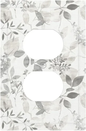 Vista 59 de Placa de Pared en Blanco de 1-Gang Sin Dispositivo Beige Lindo Vintage Boho de los 70s Hongo Fungus Planta Floral Botánica Libélula Interruptor