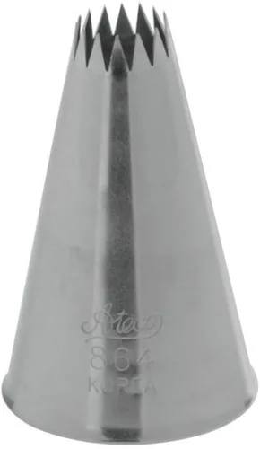 Ateco # 864 - Punta de pastelería francesa de 0.38 pulgadas de diámetro de apertura, acero inoxidable