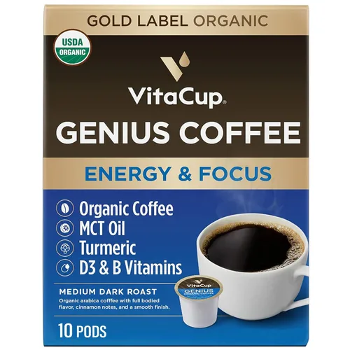 Vista 37 de VitaCup Cápsulas de café Extra Shot, tostado oscuro intenso con café expreso, alta cafeína, vitamina B12, antioxidantes, cápsulas reciclables